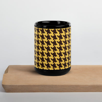 Black Gold Houndstooth Coffee Mug